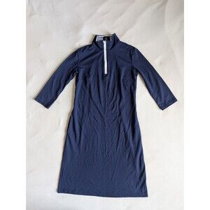 Sailor Sailor Dress Women Navy Blue XS  Preppy Nautical Cruise 1/4 Zip 3/4 Sleev
